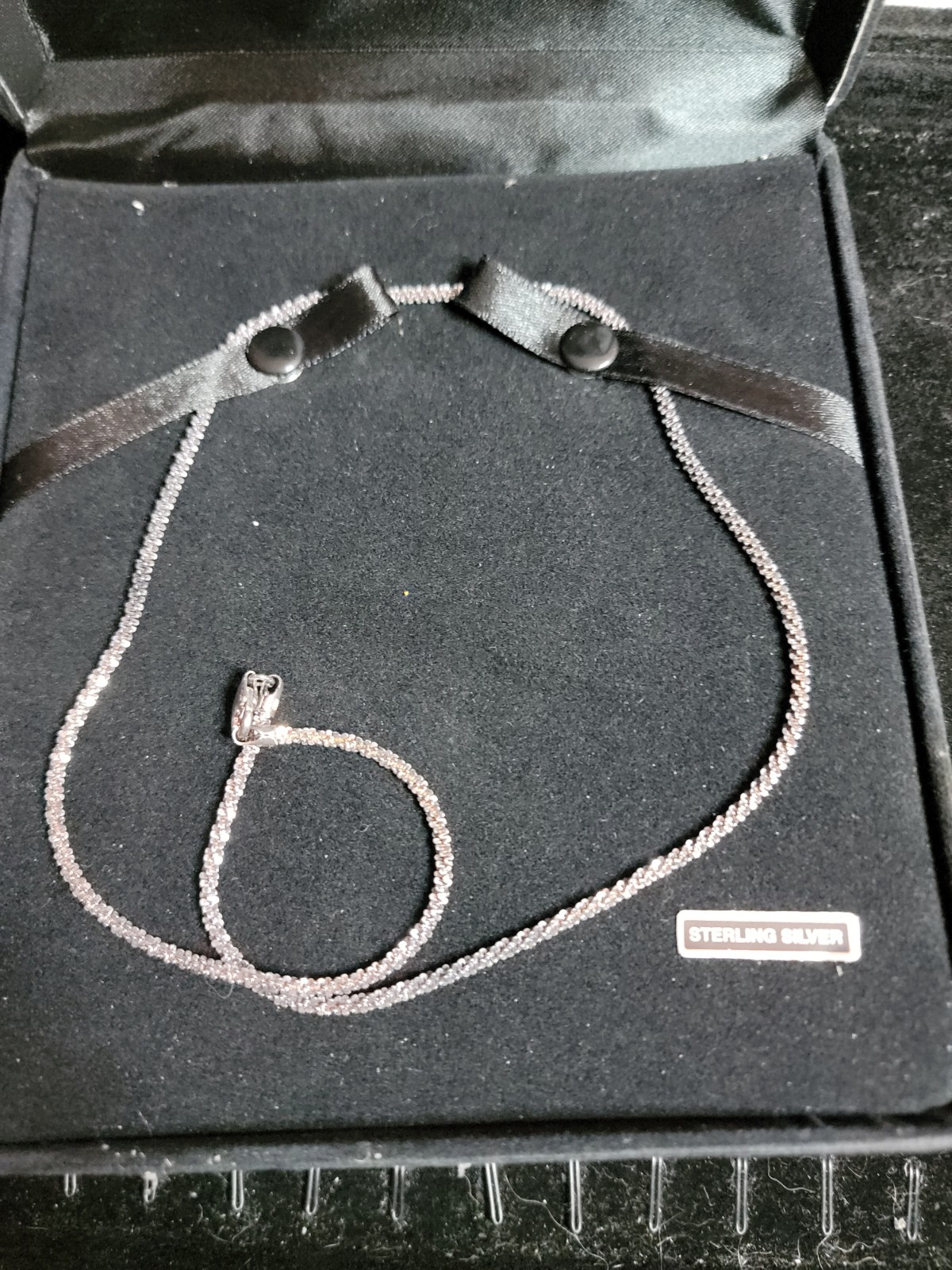 Beautiful 20″ Riccio Chain Ice Sterling Silver Necklace Marked 925 ITALY 102
