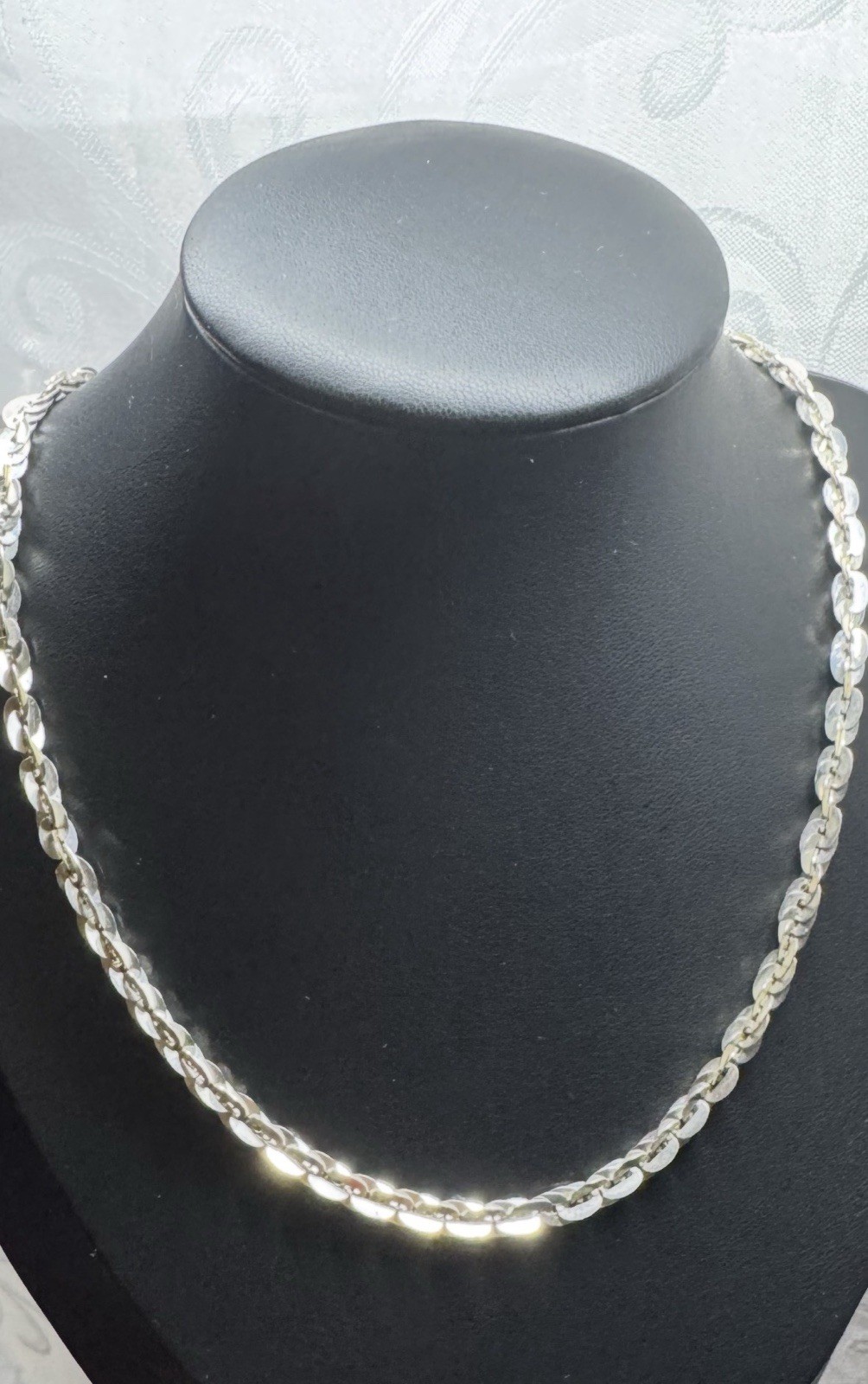 Milor Signed .925 Sterling Silver Rope Chain Necklace Lobster Clasp