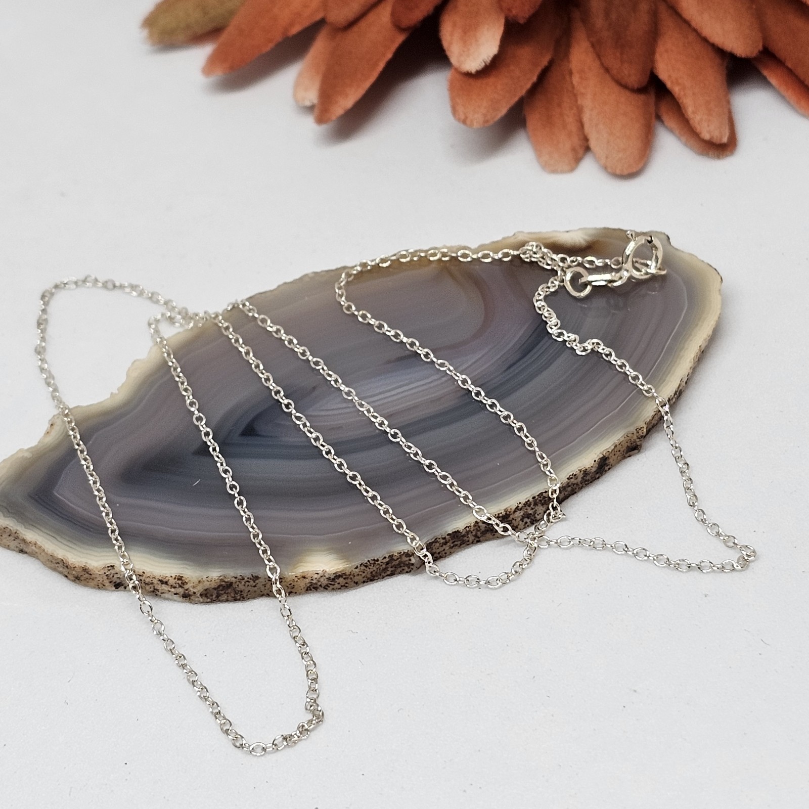 KA 1772 925 Sterling Silver Chain Necklace 18″ Dainty Fine Layering Jewelry