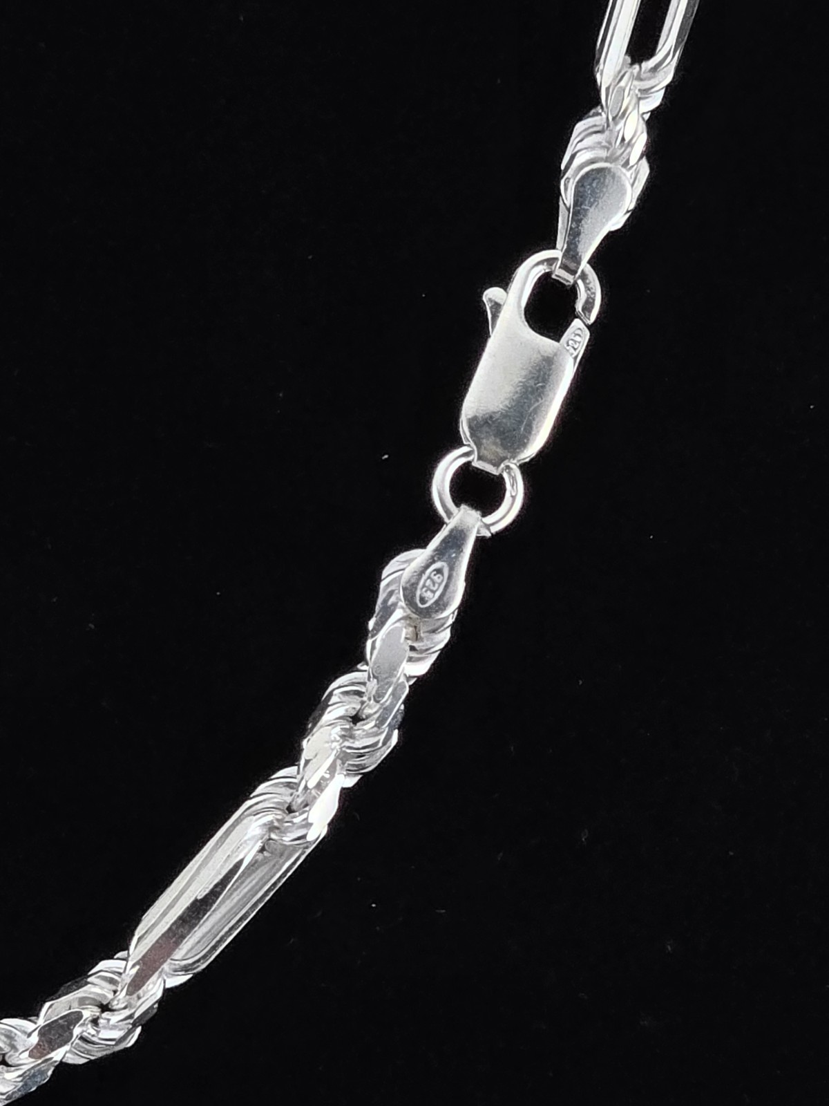 4mm 20 Inch Sterling Silver Figarope/Milano Chain