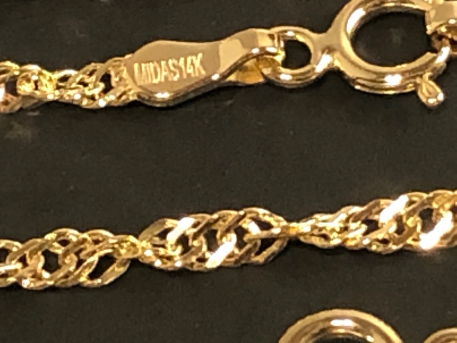 14K Solid Yellow Gold 2.15mm Singapore Chain Diamond Cut Twisted Necklace 16-24”