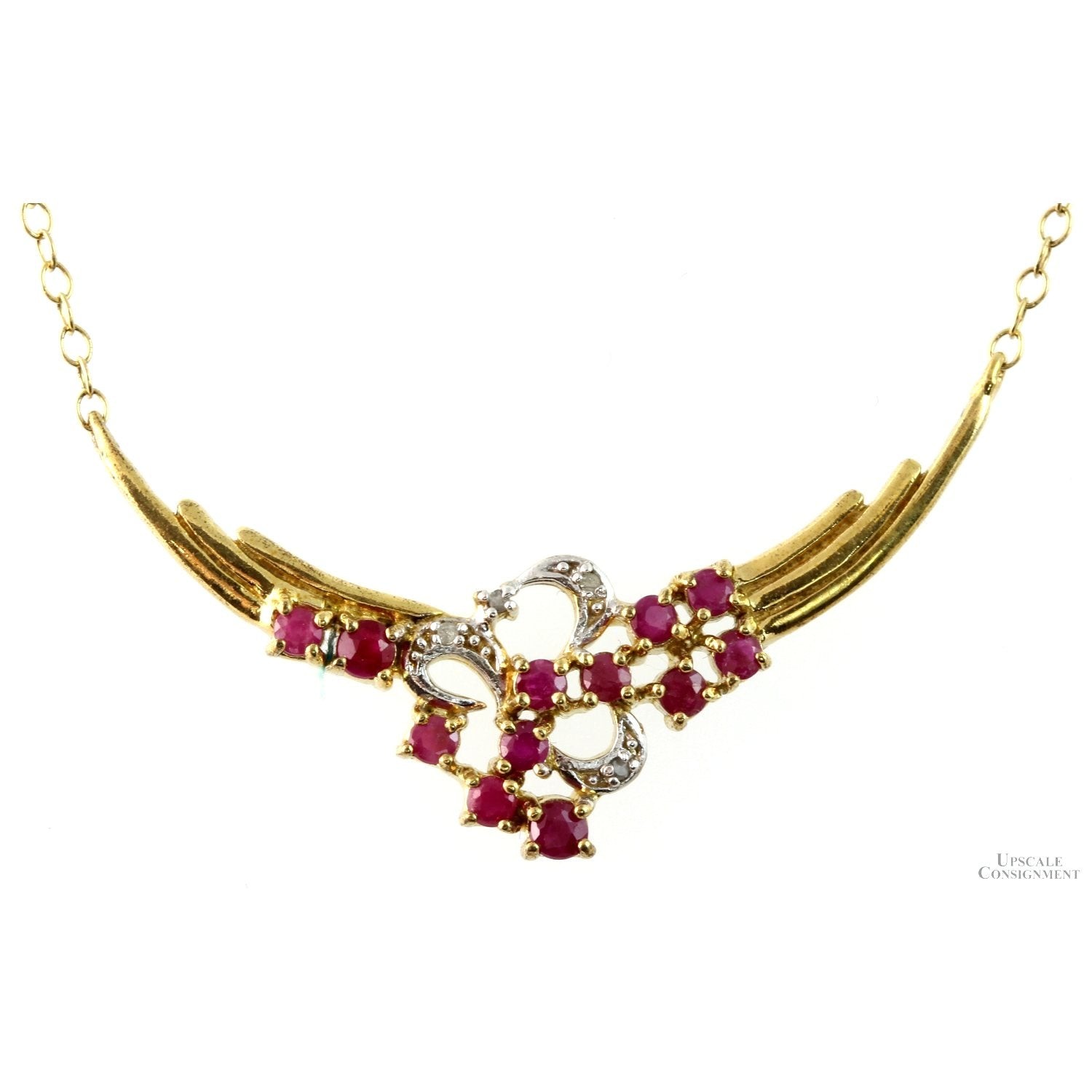 1.00ctw Ruby & Diamond 18K Gold Vermeil Necklace – 18 in