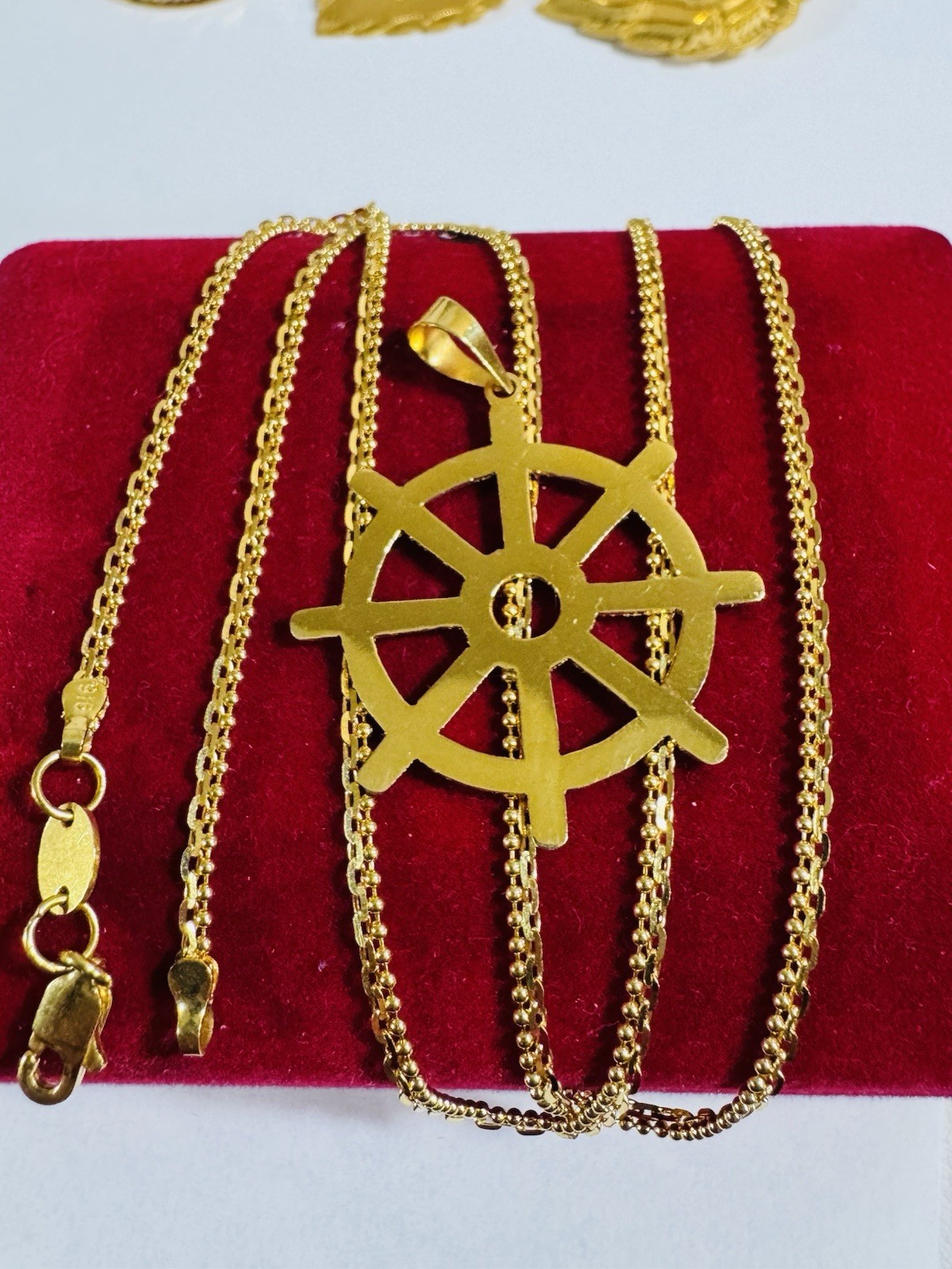 Saudi Dubai 22K Solid 916 Real Gold Mariner Set Necklace 20” Long 8.04g 2.2mm
