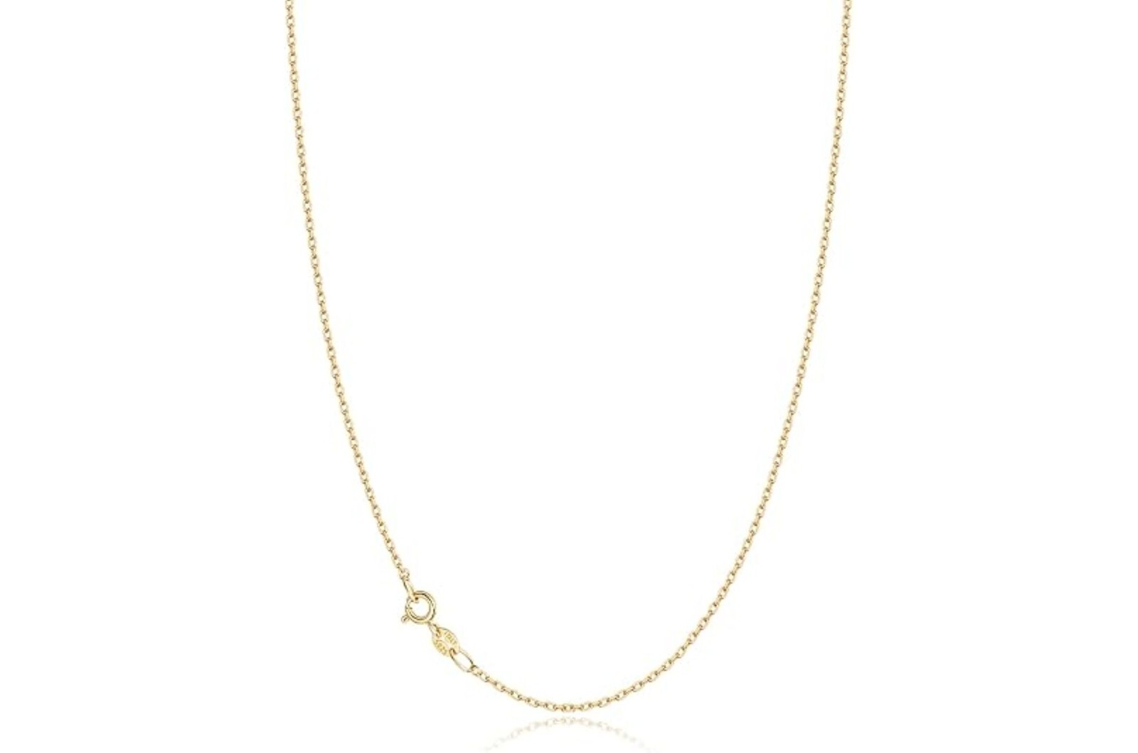 925 Sterling Silver 1MM Gold Thin & Sturdy Cable Chain Necklace 16″-24″