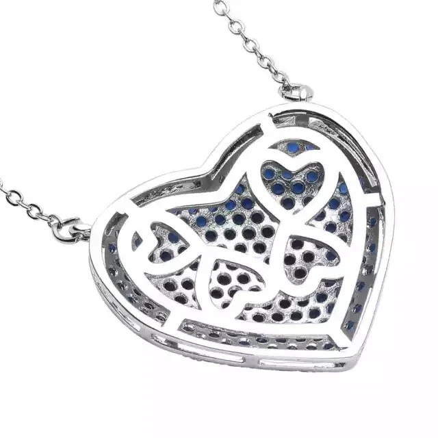 2Ctw Round Cut Lab-Created Sapphire Women’s Pendant 14K White Gold Plated Silver