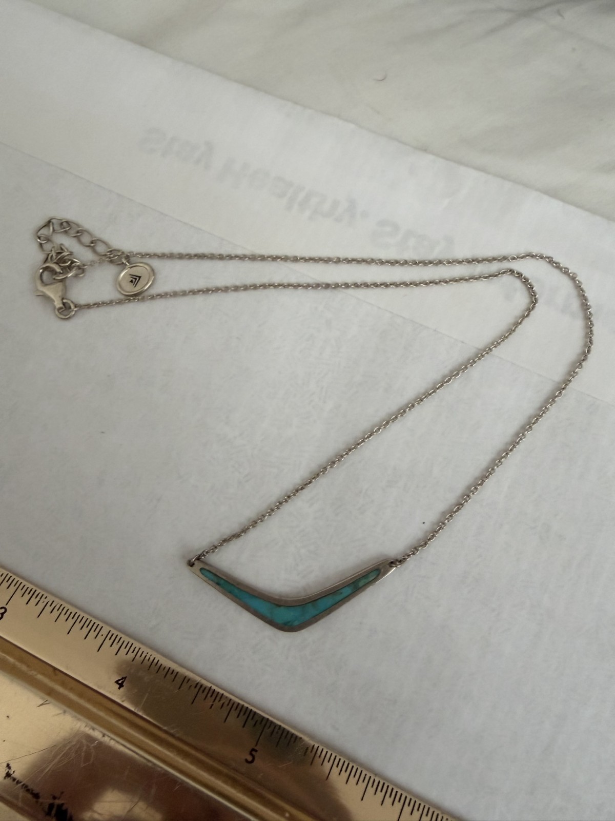 Silpada ‘Reversible Boomerang’ Turquoise Necklace Sterling Silver, *New*
