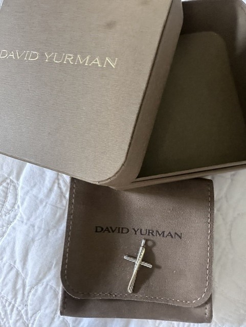 David Yurman cross pendant- Silver and gold, 1 1/2 inches tall, 3/4 inch wide.