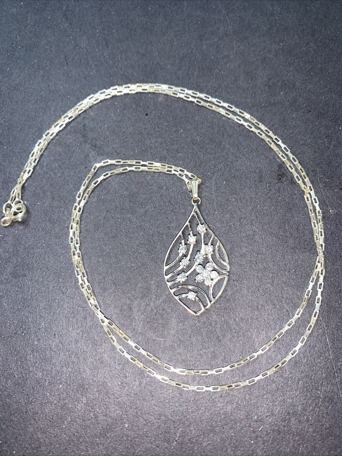 Sterling Silver 925 Necklace Pendant Lot PP44 Leaf Flower Crystals Fashion