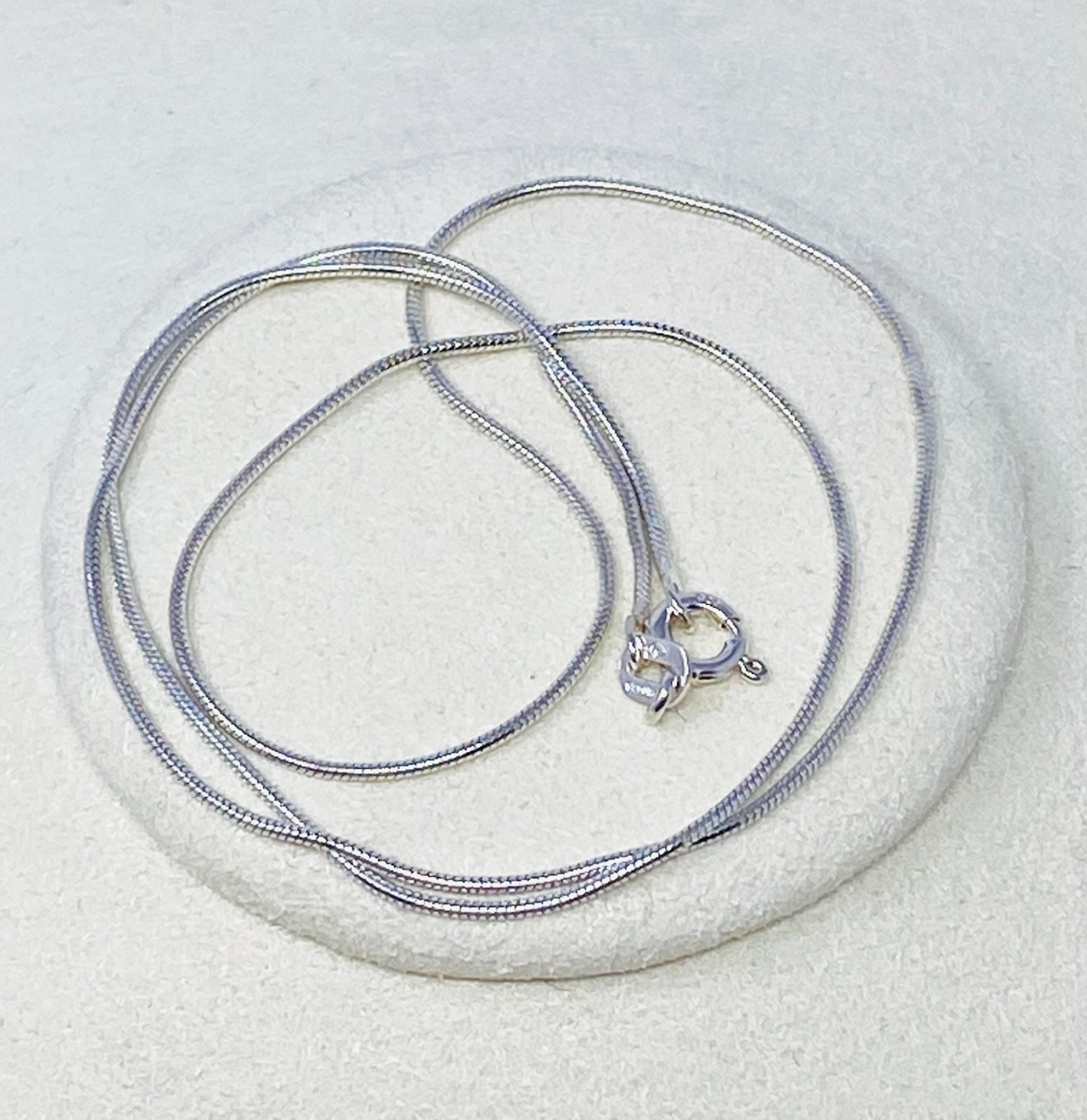 New Round Snake 16″ Necklace 0.9 mm 925 Sterling Silver Italy