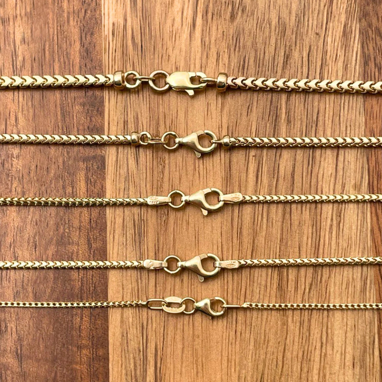 1.1mm SOLID 14K Yellow Gold Franco Chain Necklace – 16″ 18″ 20″ 22″ 24″ 26″ 28″