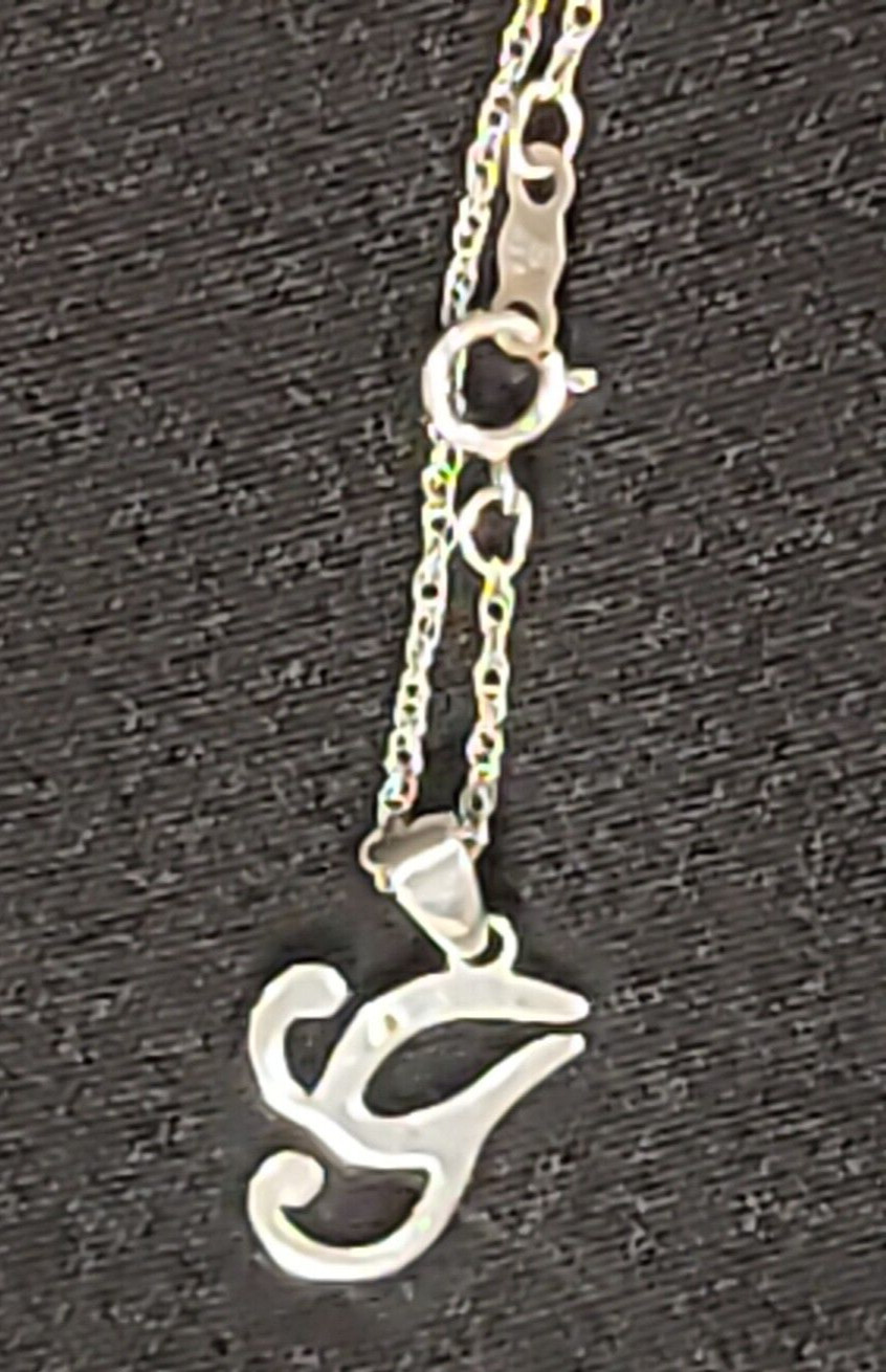 Necklace Real Diamond Chip 925 Sterling Silver Unknown NVC Symbol on 18″ Chain