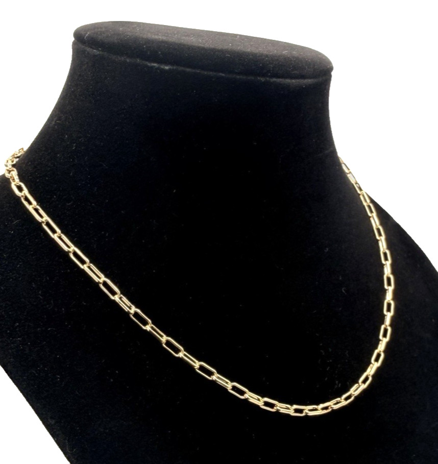 18K Gold Filled 19.5″ 3.5mm 9g Rolo Paperclip Link Chain (Stamped) New