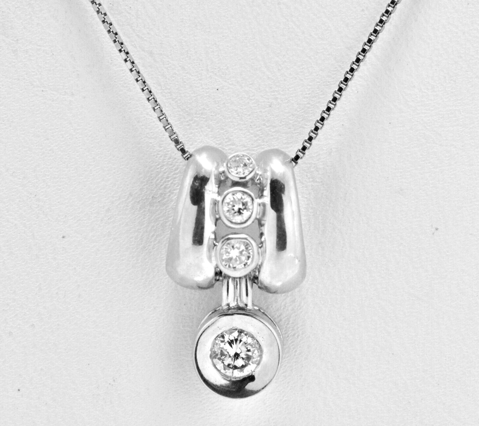 .33 ctw Round Diamond Teardrop Pendent on 18″ Necklace 10k Yellow Gold Lot 7