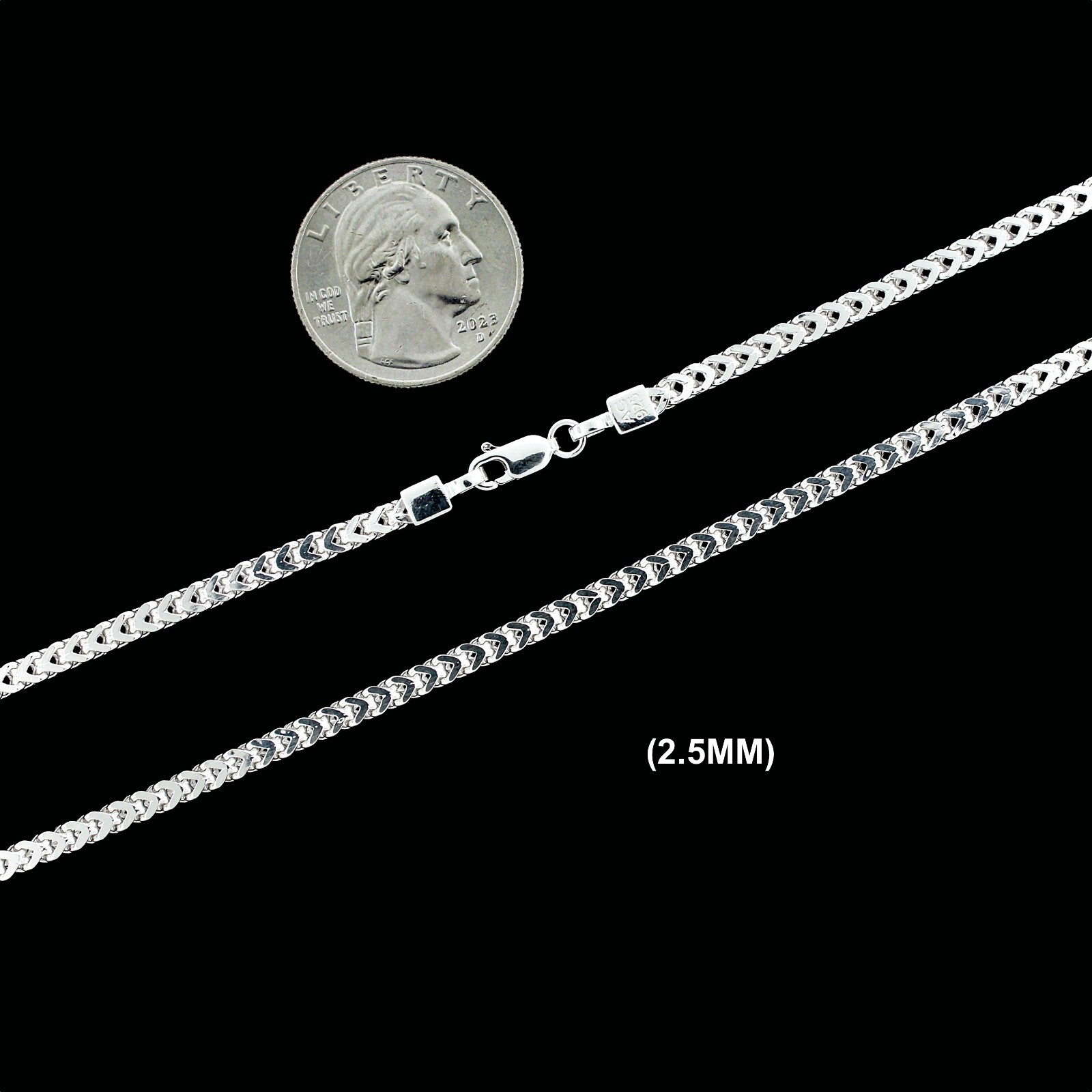 Mens Real 925 Solid Sterling Silver Franco Chain Necklace or Bracelet ITALY
