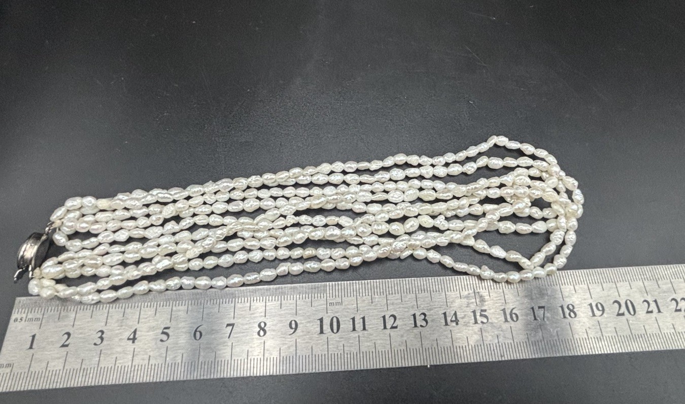 Elegant Vintage Cultured Freshwater Pearl 5 Strand Necklace