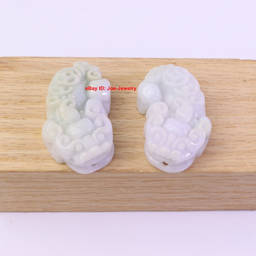Natural Grade A Green Jadeite Pendant A Couple Of Pixiu (Male and Female) #03