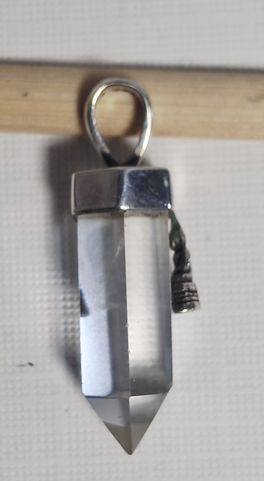 Clear Crystal Point Pendant with Sterling Siiver Bail & Buddha *Wholesale*