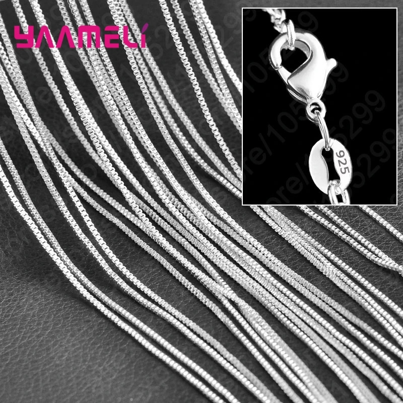 Wholesale 10pcs 925 Sterling Solid Silver 1mm 16inch -24inch Rolo Chain Necklace