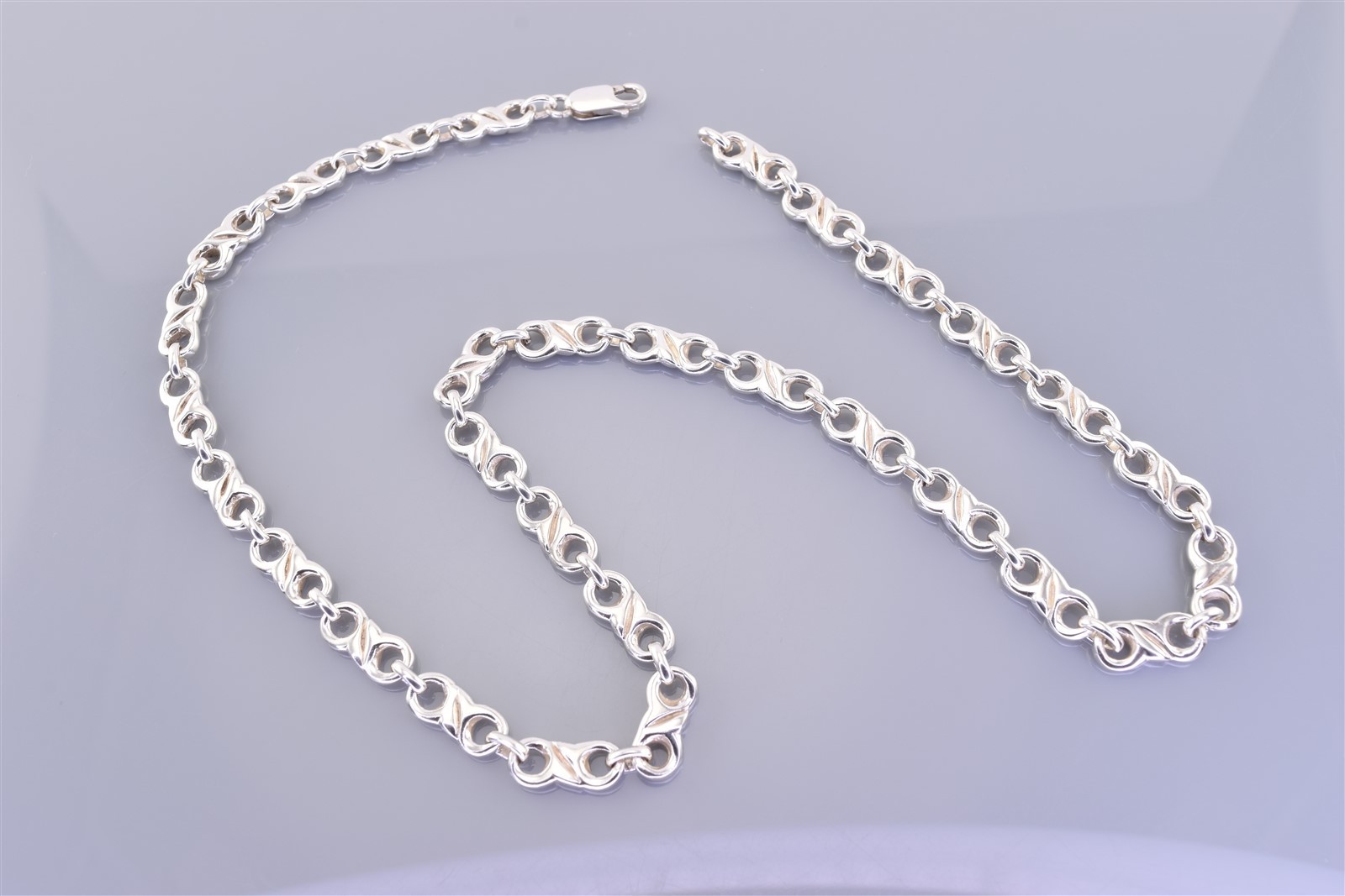 Sterling Silver 6mm Infinity Figure 8 Solid Linked 925 Necklace 25g Lobster 16″