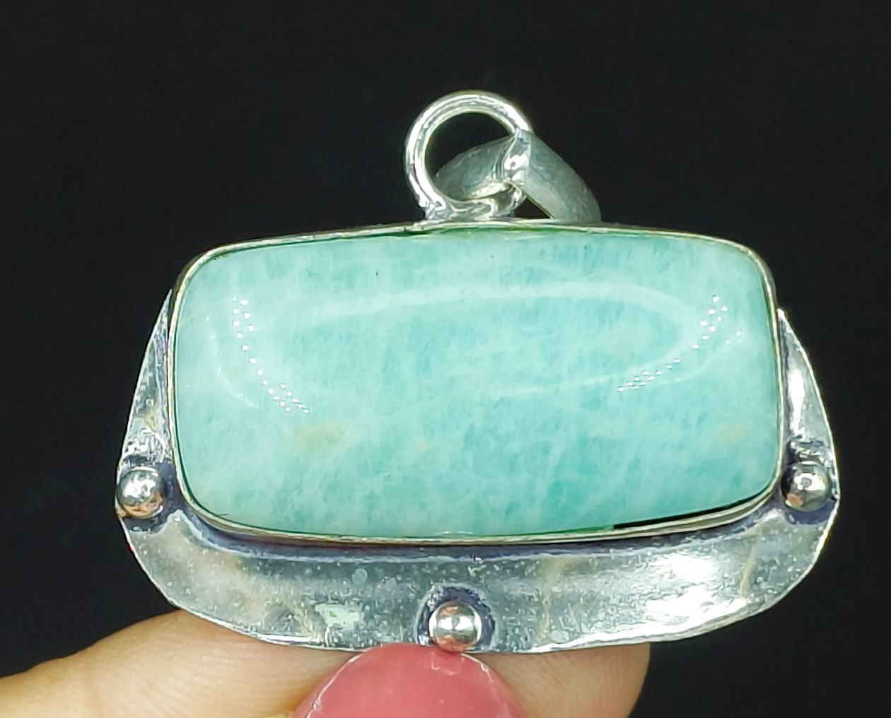 925 Sterling Silver Handmade Jewelry Natural Amazonite Gemstone Pendant