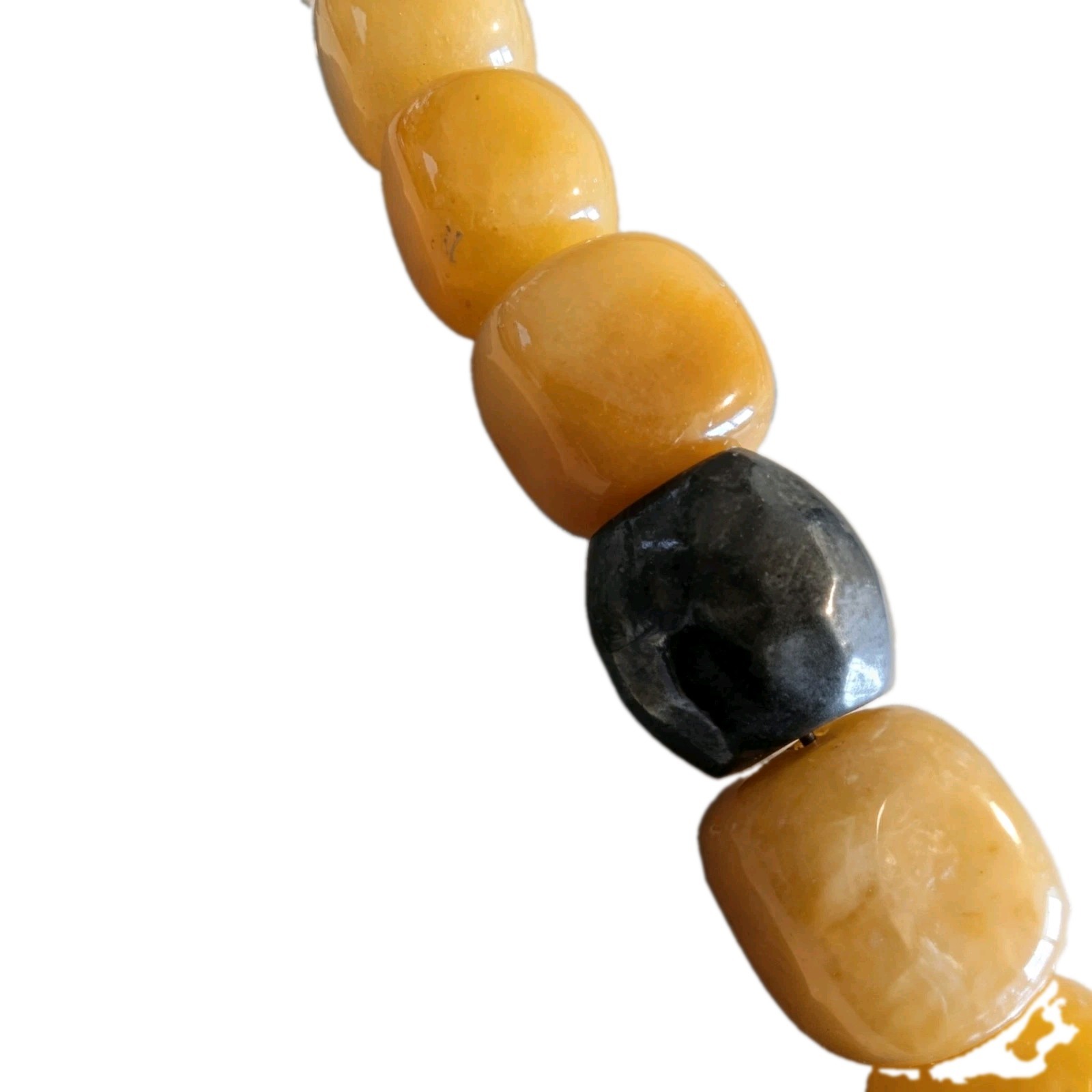 Silpada N1837 Serpentine Yellow Jade Bead Disc Necklace Sterling Silver Filigree