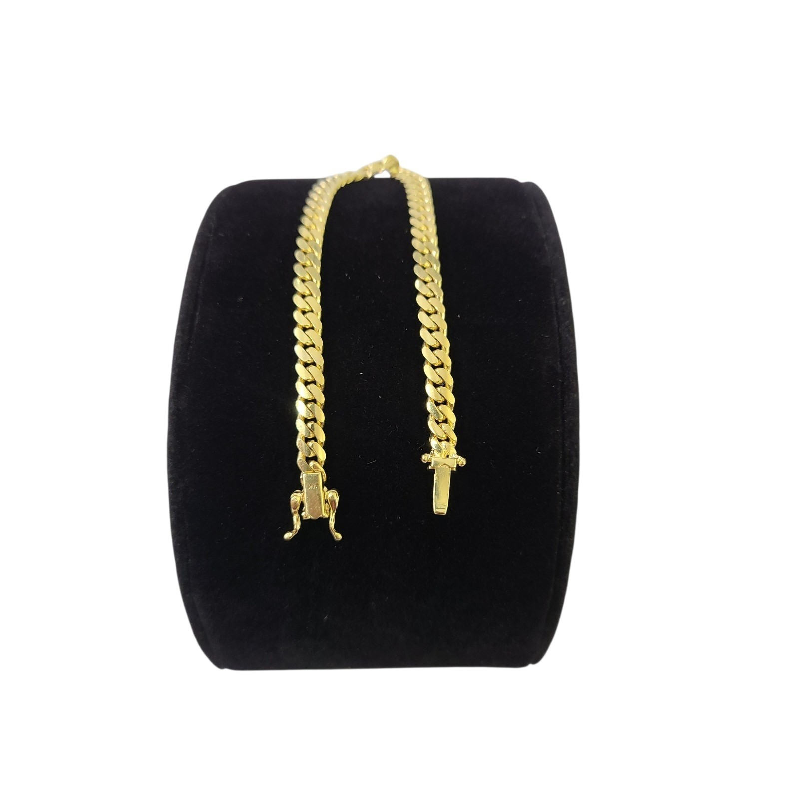 10k Real Solid Gold Miami Cuban Bracelet 5mm Link 7″ inch Women Men