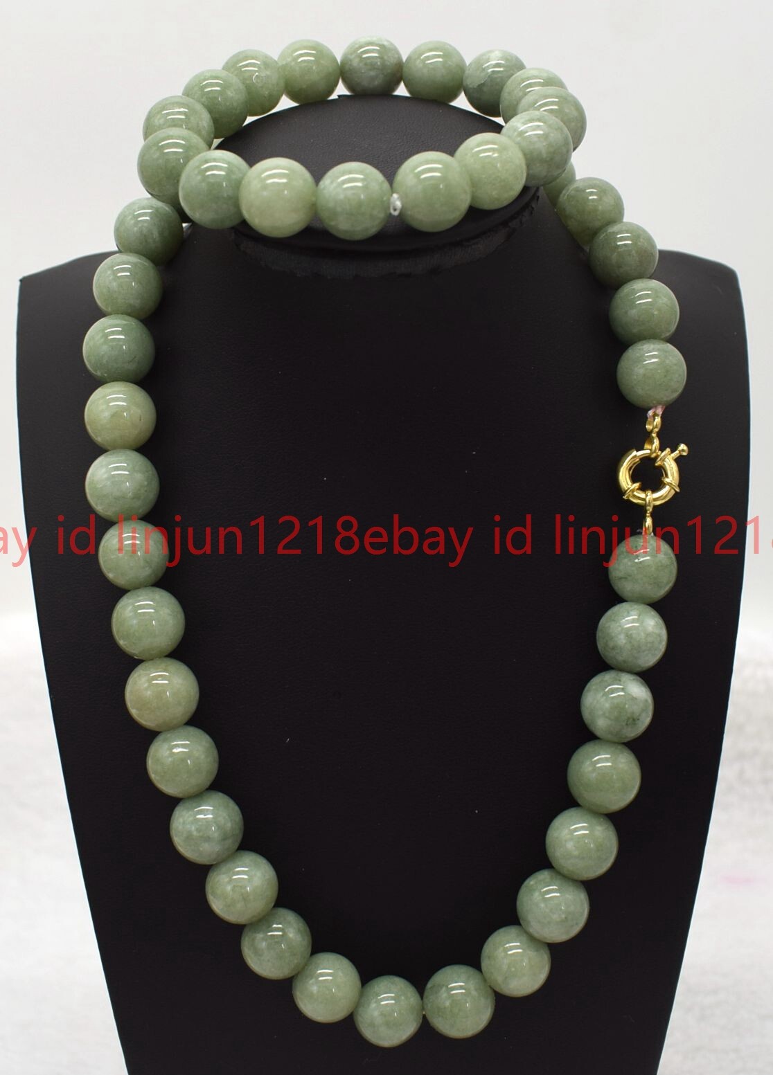 Natural 12mm A Green Jade Round Gemstone Beaded Necklace Bracelet 16-28/7.5in