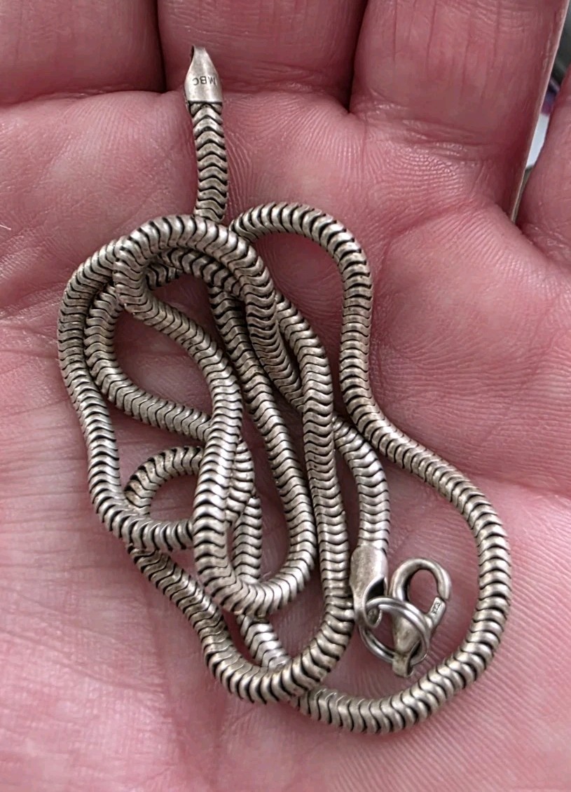 Sterling Silver 925 Snake Chain Necklace 21in Lobster clasp 19 gram total weight