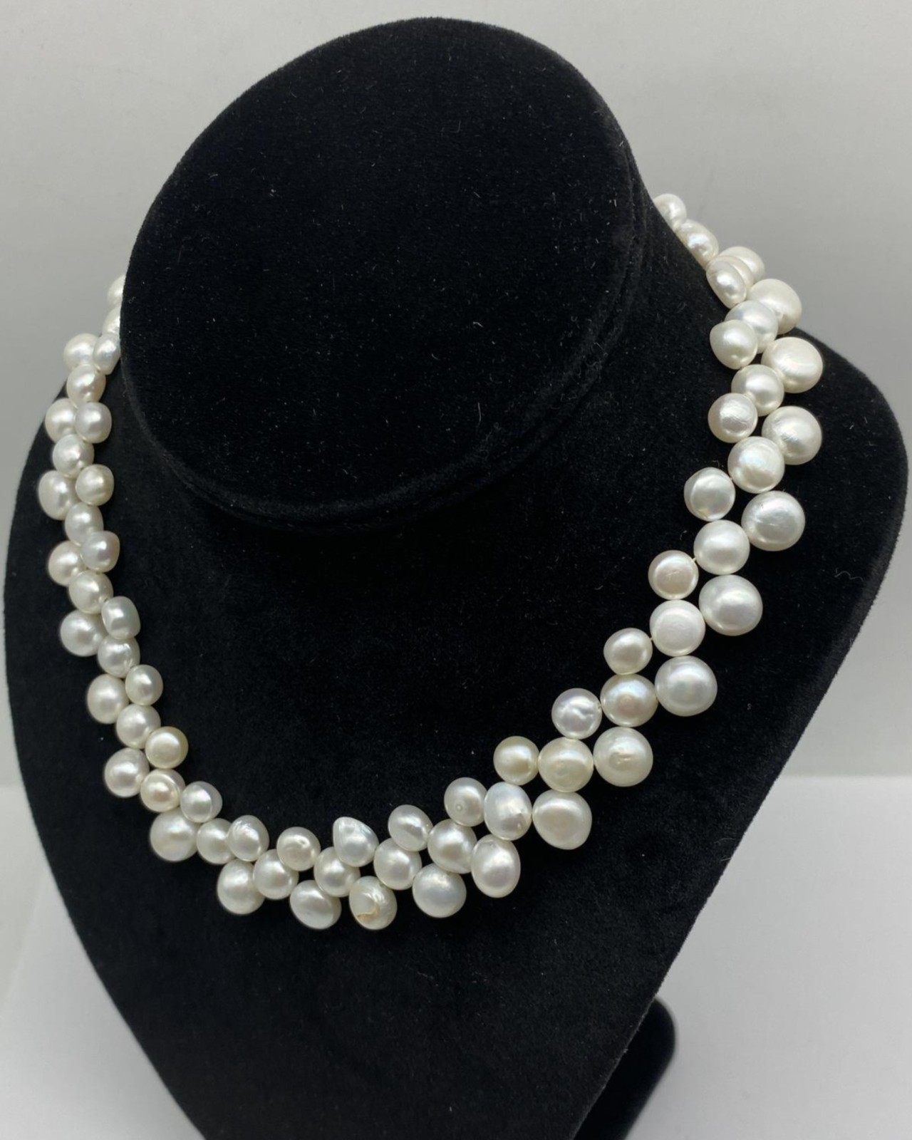Freshwater Pearl Double Strand Necklace 1/20 14K GF Clasp Baroque