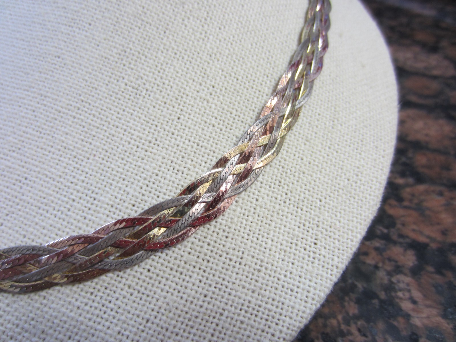 Pre-owned Hallmarked 925 Italy multiple braids necklace with lobster clasp