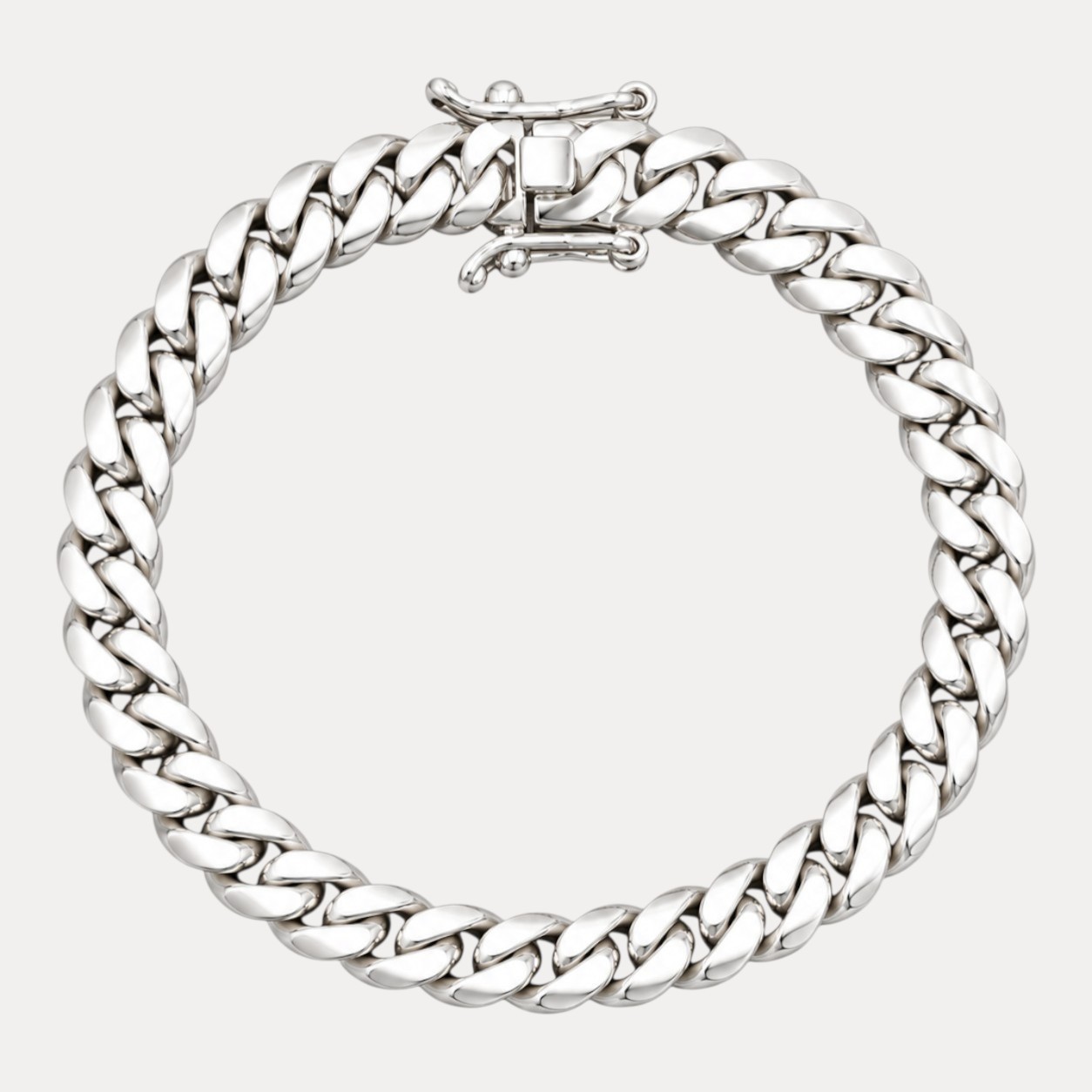 8mm Miami Cuban Link Bracelet – Real Solid 999 Fine Silver HANDMADE IN ITALY