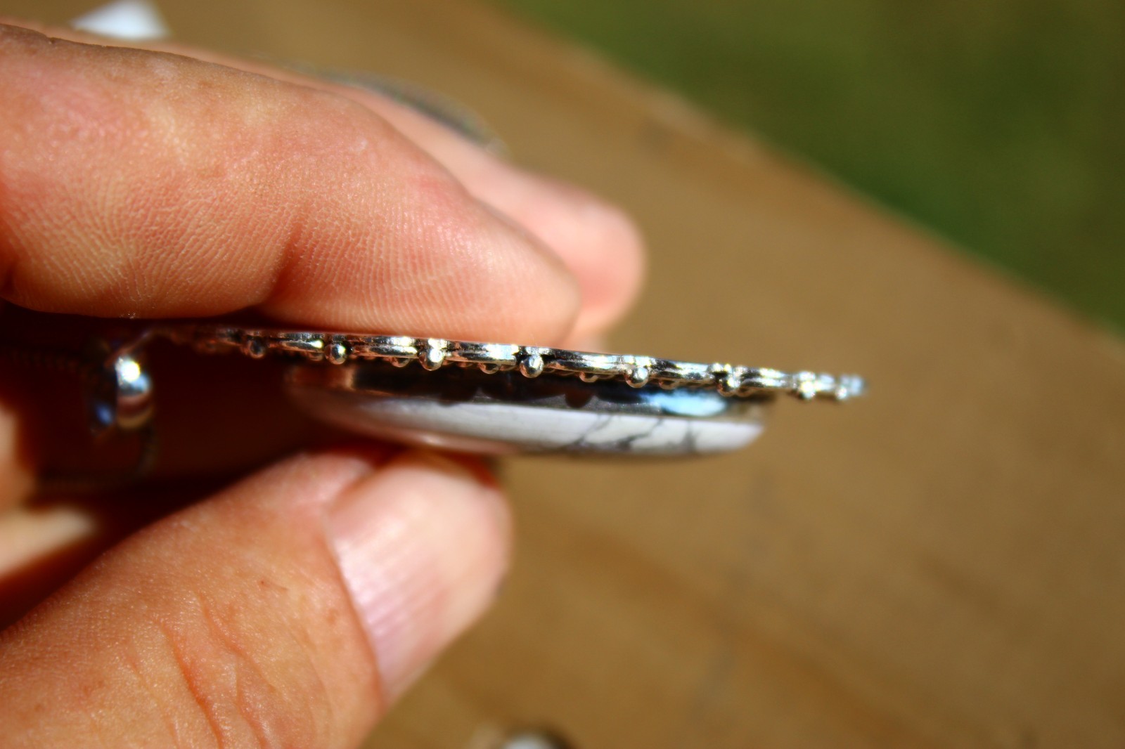 Howlite Necklace set in German Silver