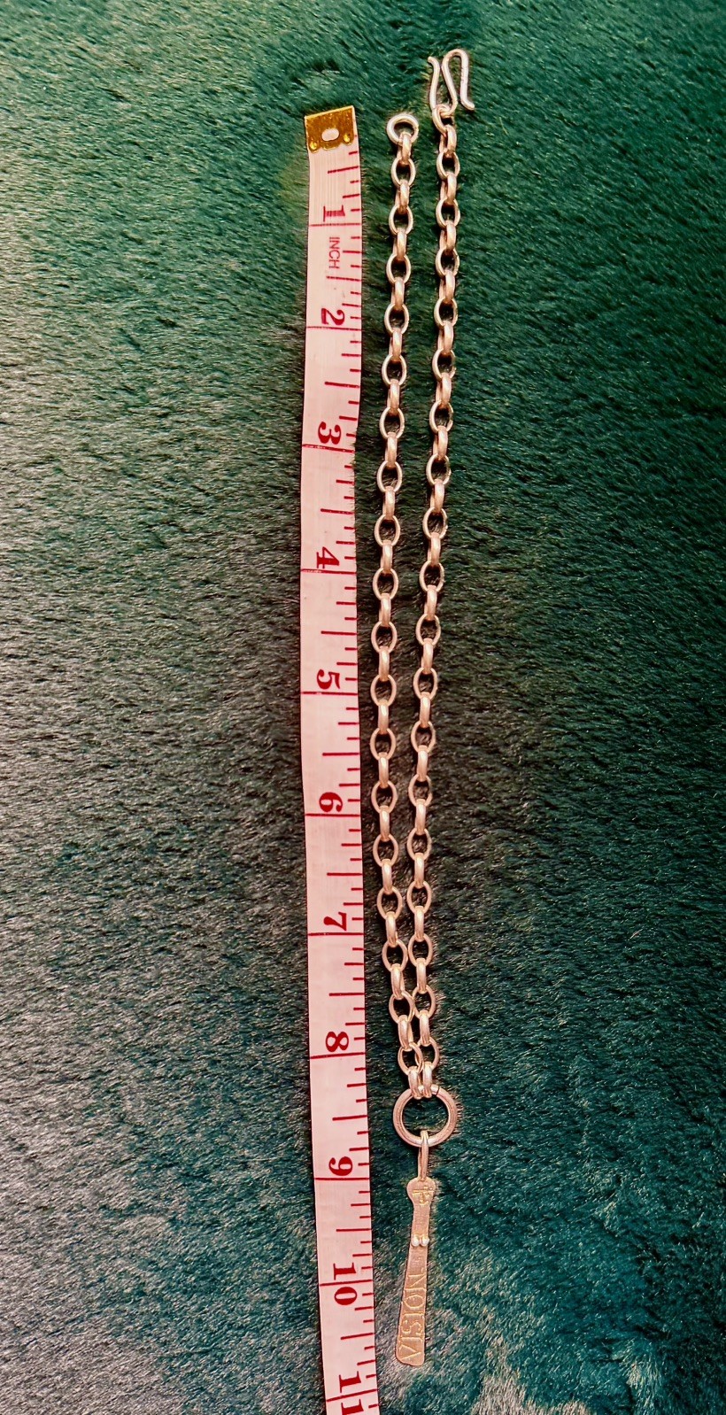 Diana Porter Large Link Silver “Vision” Sibyl Chain Inlaid Gold Inscription