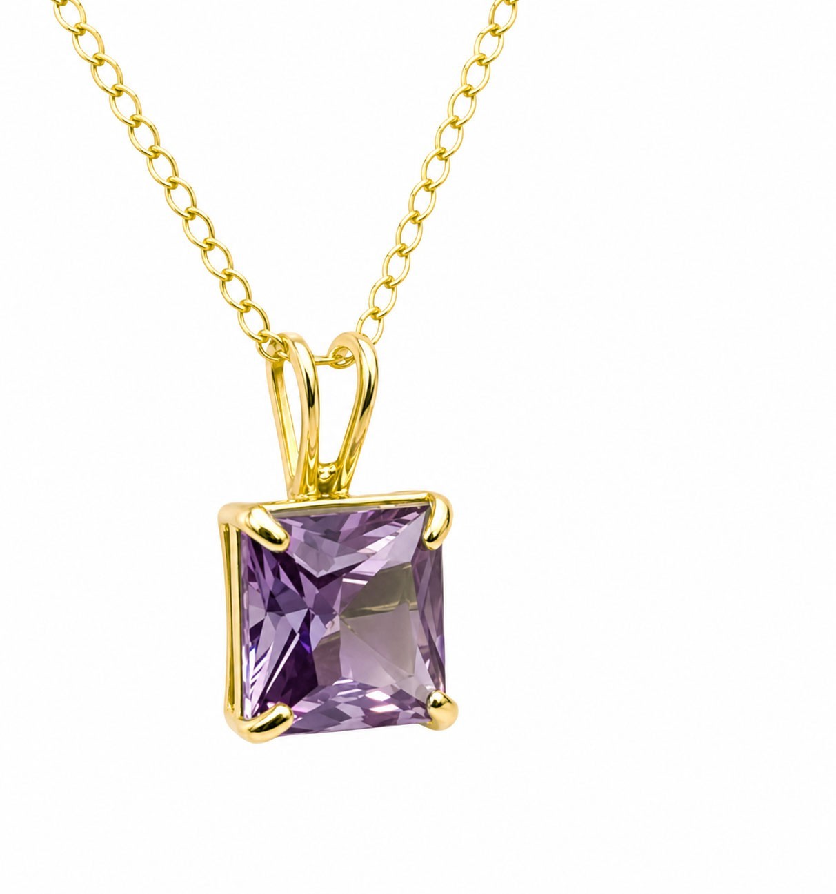 LAB CREATED 1.10 Cts ALEXANDRITE PENDANT SOLID 14k YELLOW GOLD – New With Tag