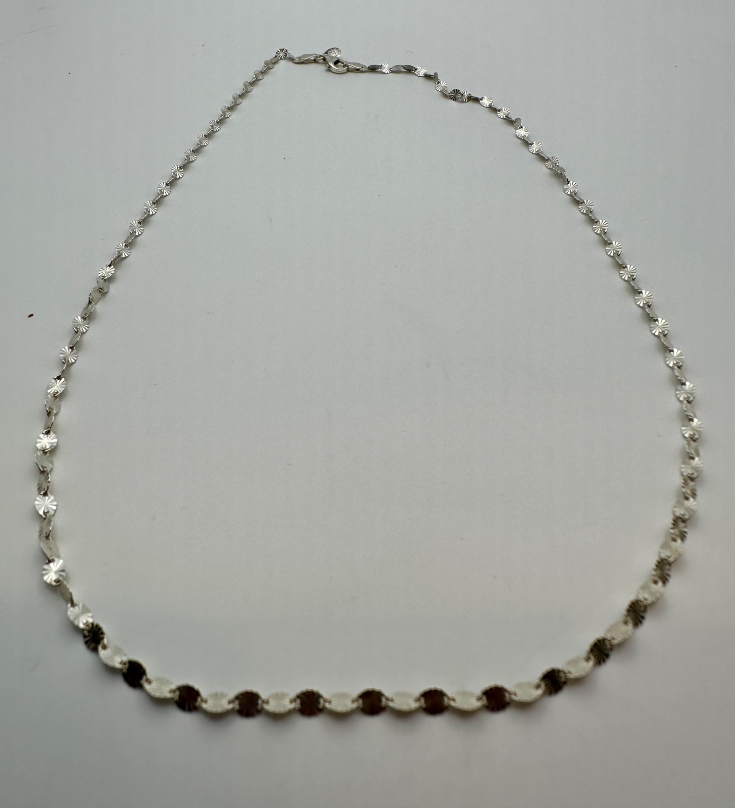 Vintage 950 Milor Italy Silver Diamond Cut Sunburst Medallion Disk Necklace 20″