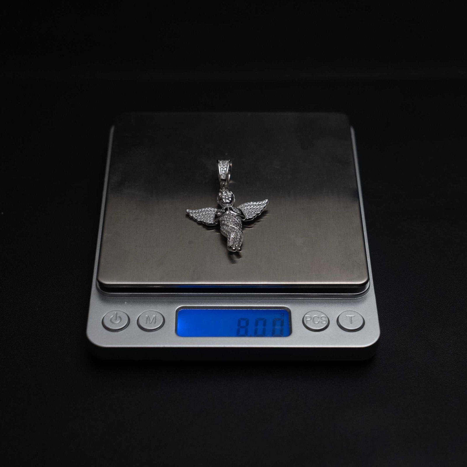 Moissanite 1.2ct Praying Baby Angel Small 925 Sterling Silver Pendant Necklace
