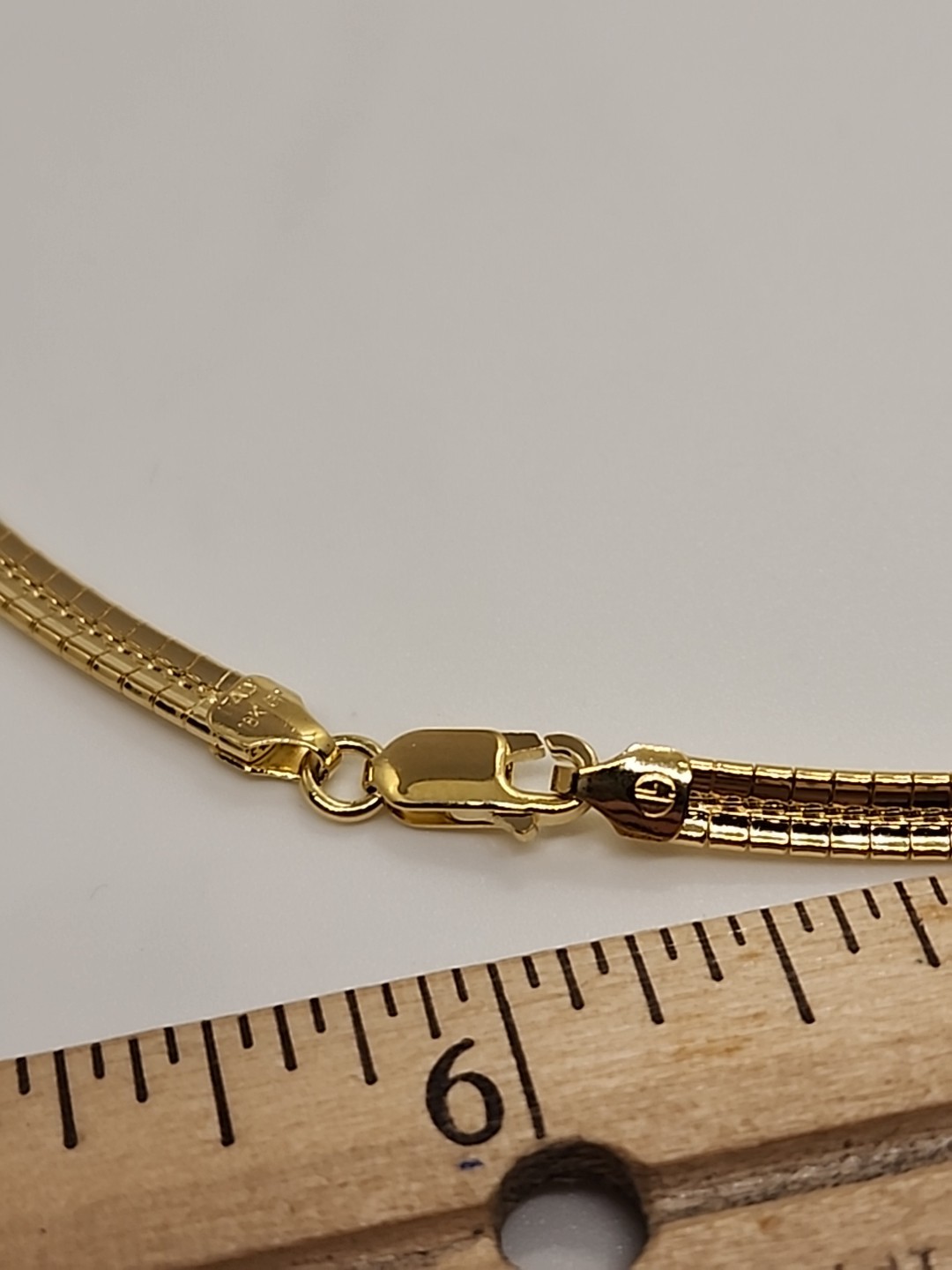 Moda 18k Yellow Gold Plated Bronze 4mm Omega 18″ Necklace JTV Italy BEC368-18
