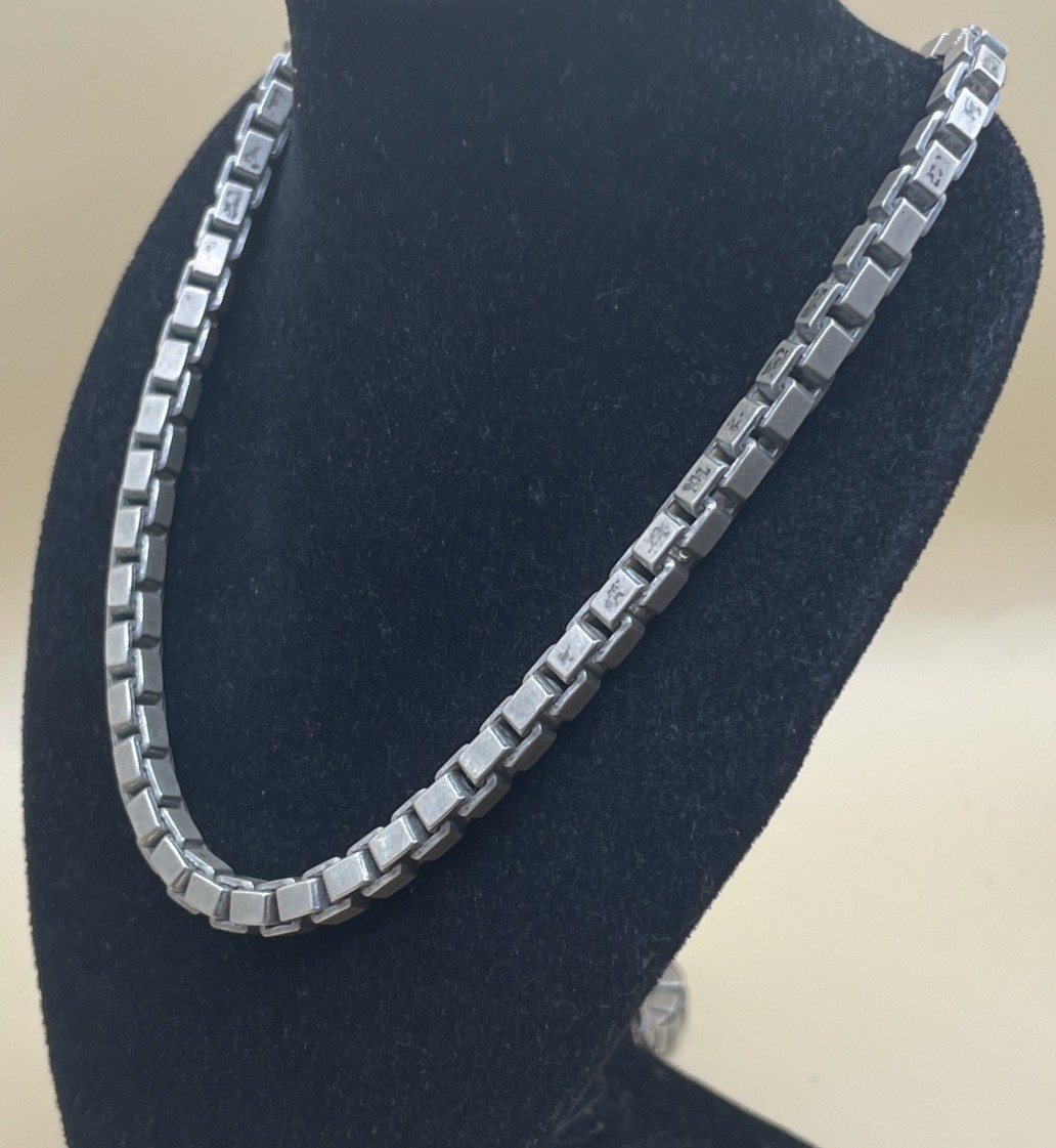 Heavy Thick Box Link Sterling Silver Chain 22in (70.2g)