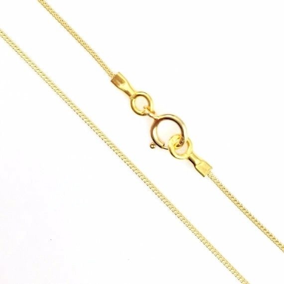 Gold Plated Sterling Silver 1mm Curb Long Necklace Chain 16-36 inch
