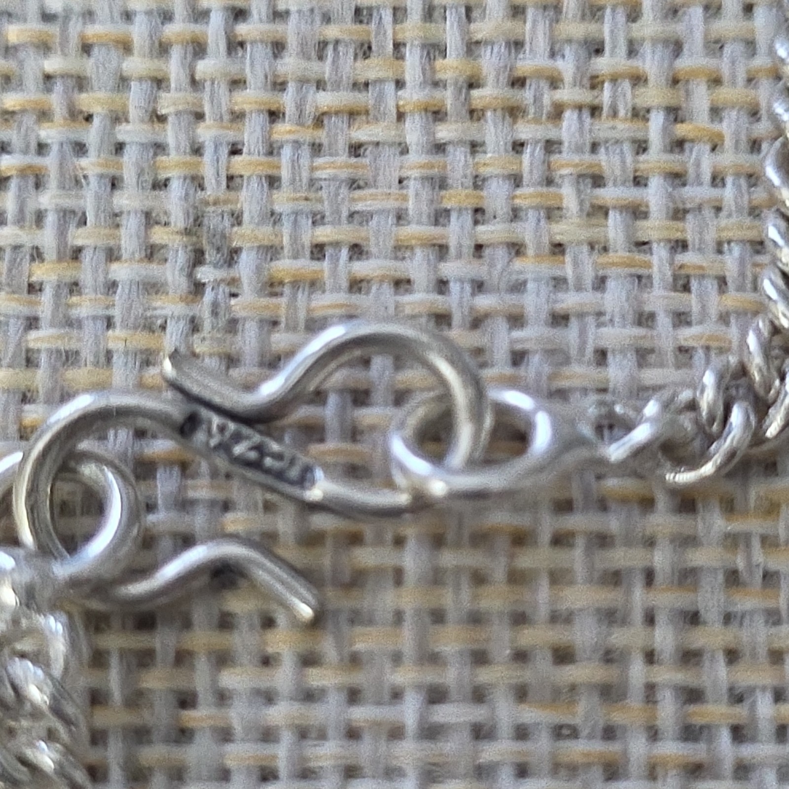 Sterling Silver 925 Necklace Multicolor Stone Bezel Link Snake Chain Hook Signed