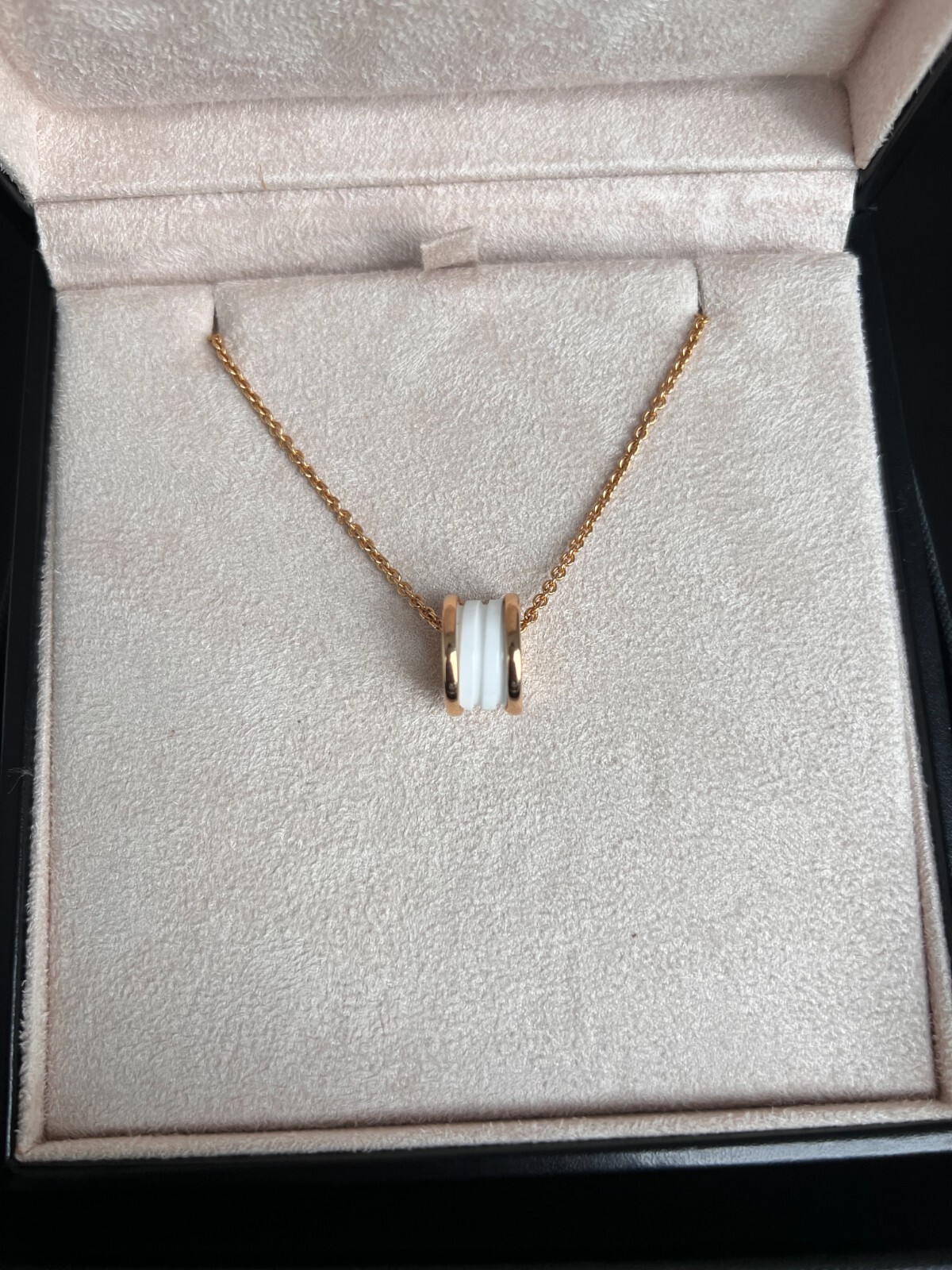 BVLGARI B.Zero1 Gold & White Ceramic Necklace | Retail: $3,500 USD