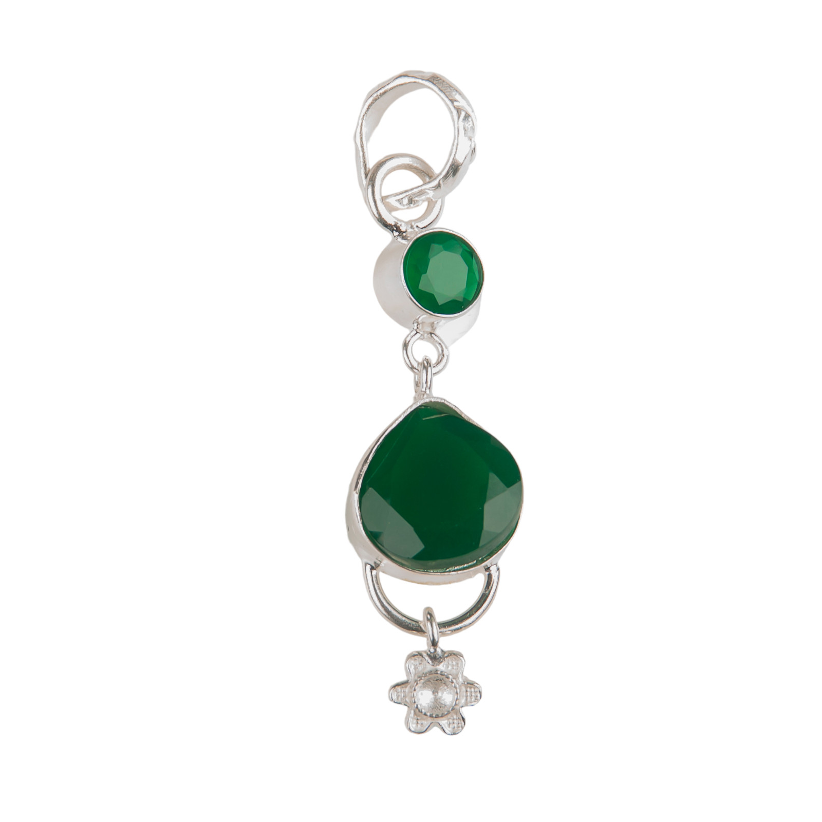 Green Onyx Gemstone 925 Solid Silver Designer Pendent 2.00″ Gift For Friend
