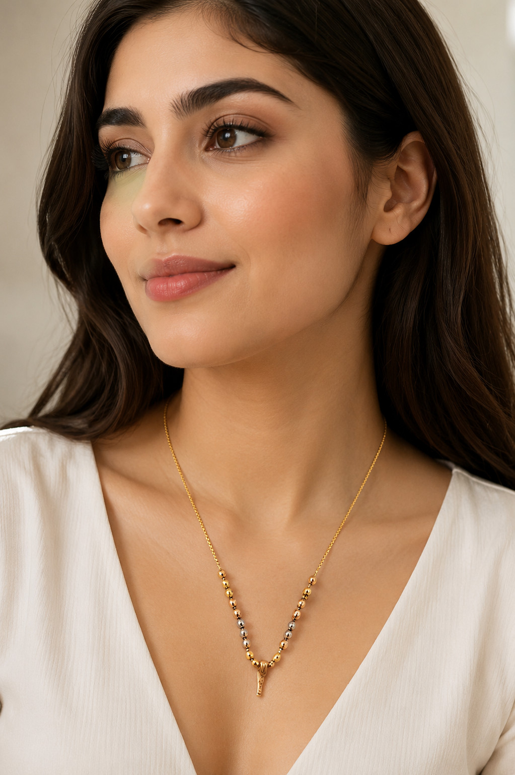 Gold 18″ 14k Necklace with Beads Chain Womens Jewelry – 3.1g