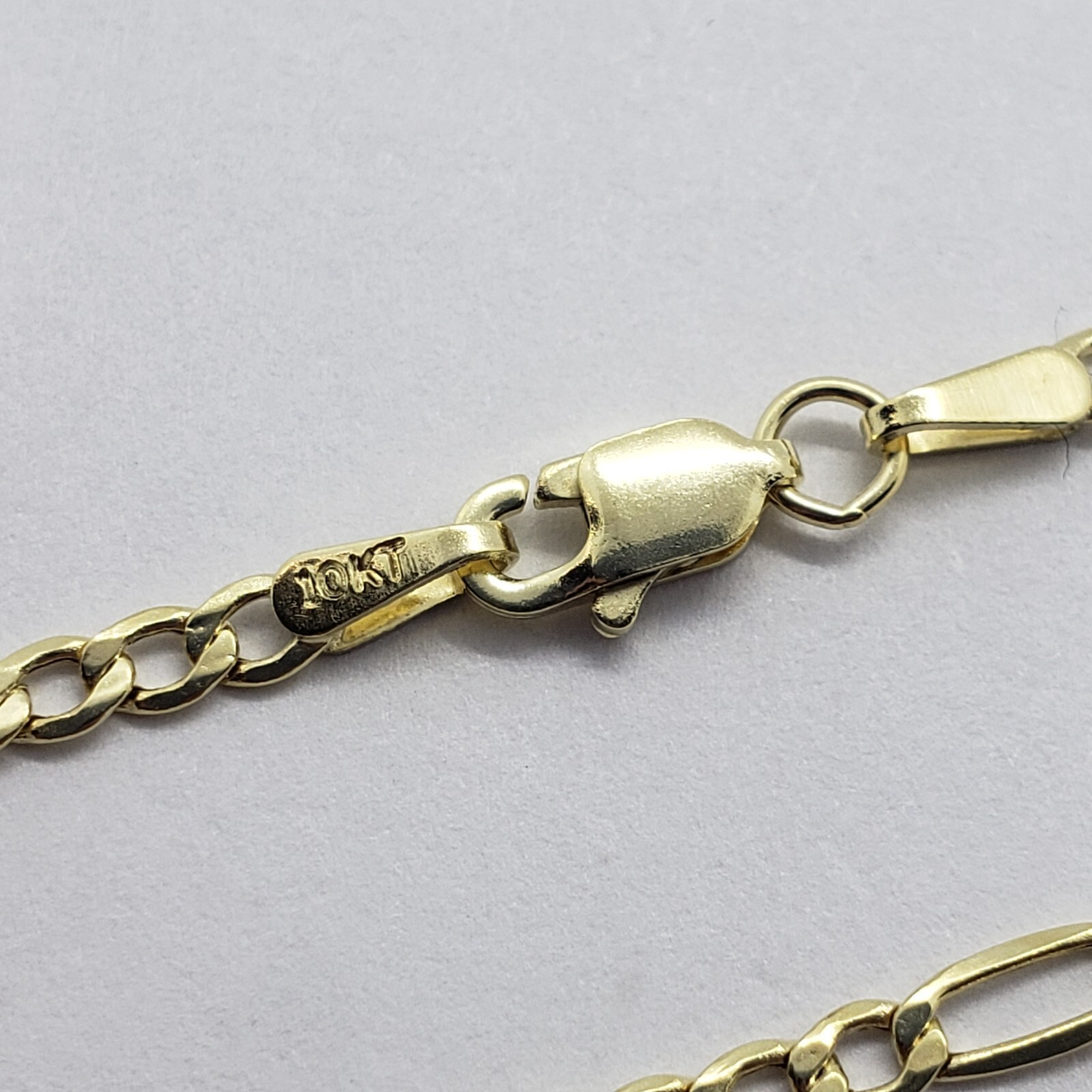 10K Yellow Gold Hollow Figaro Link Chain Necklace Bracelet 2mm-5.5mm 7″ ~ 30″