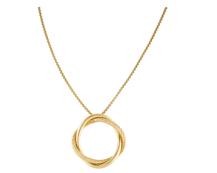 DAVID YURMAN 18K GOLD INFINITY PENDANT & NECKLACE – 18″ – 17.6 GRAMS – PRISTINE