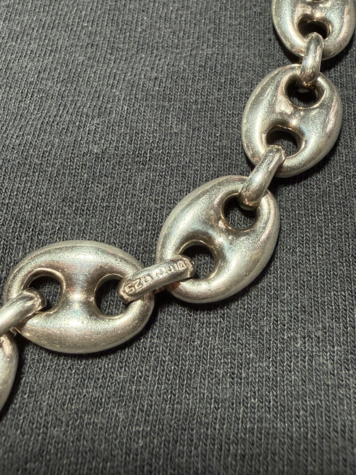 Solid Sterling Silver puff mariner Link Chain Heavy – 105 Grams 21in vintage 90s