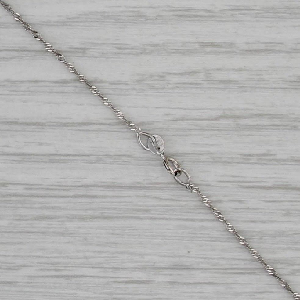 20″ 1.2mm Singapore Chain Necklace 14k White Gold Italian