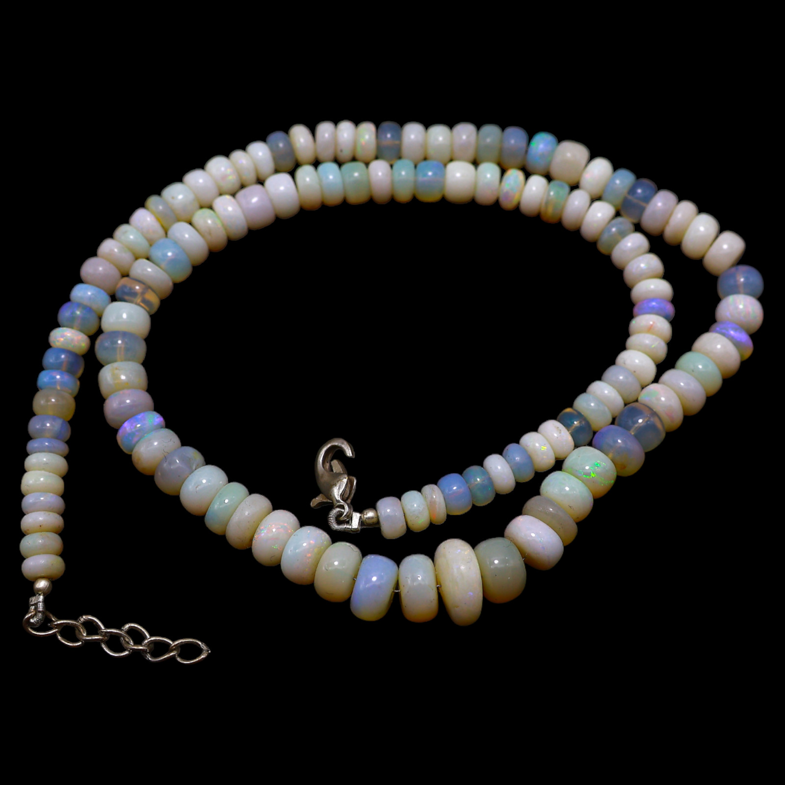 Smooth Multi Color Fire Opal Beaded Not Applicable Rondelle Daughter Necklace