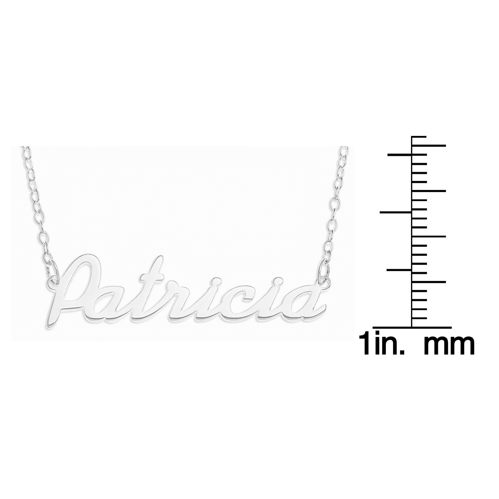 Patricia Name Plate Necklace Pendent Sterling Silver female Personalized Custom