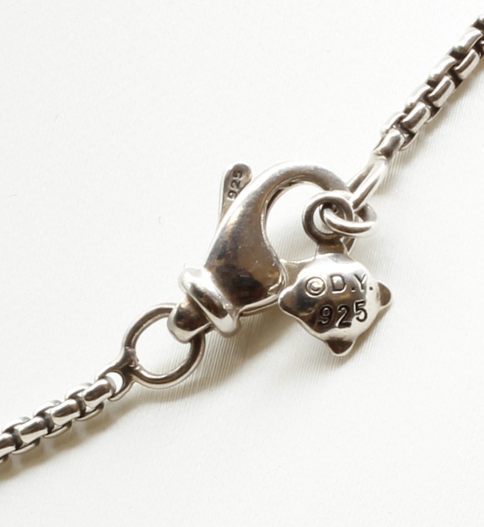 David Yurman Petite Pavé Single Station Necklace with Pink Sapphires 16-17″